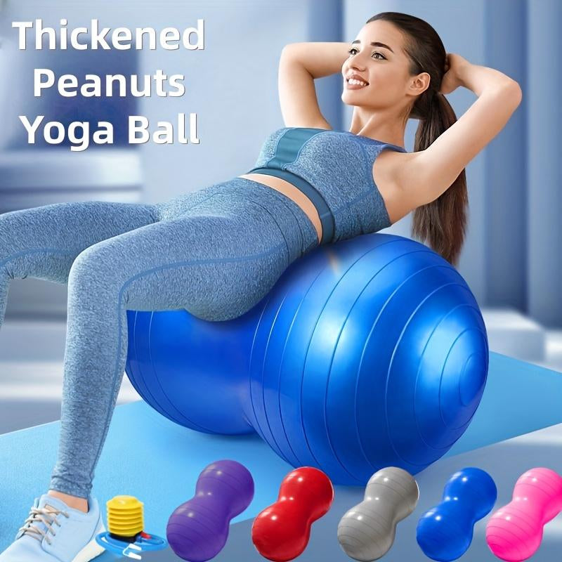 Thick Yoga Ball with Inflatable Pump, Sensory Training Ball, Fitness Ball, Rehabilitation Exercise Ball, Massage Ball, Home Gym Equipment, Indoor Outdoor Use