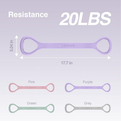 Resistance Bands Figure 8 Exercise Bands for Women Silicone Material Expander Band Back Toning Arms Chest Home Gym Yoga Equipment Quick Workout for Muscle Toning Physical Therapy Stretching Gear